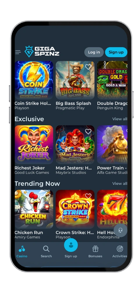 GigaSpinz Casino app